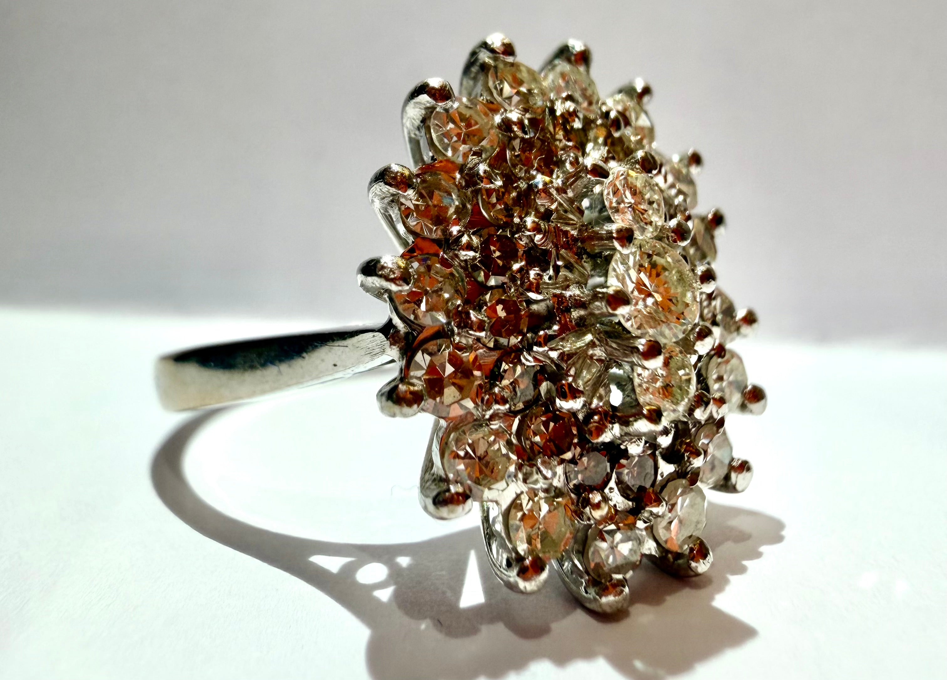 Lot 83: 18ct (36) Natural Diamonds White Gold Ring