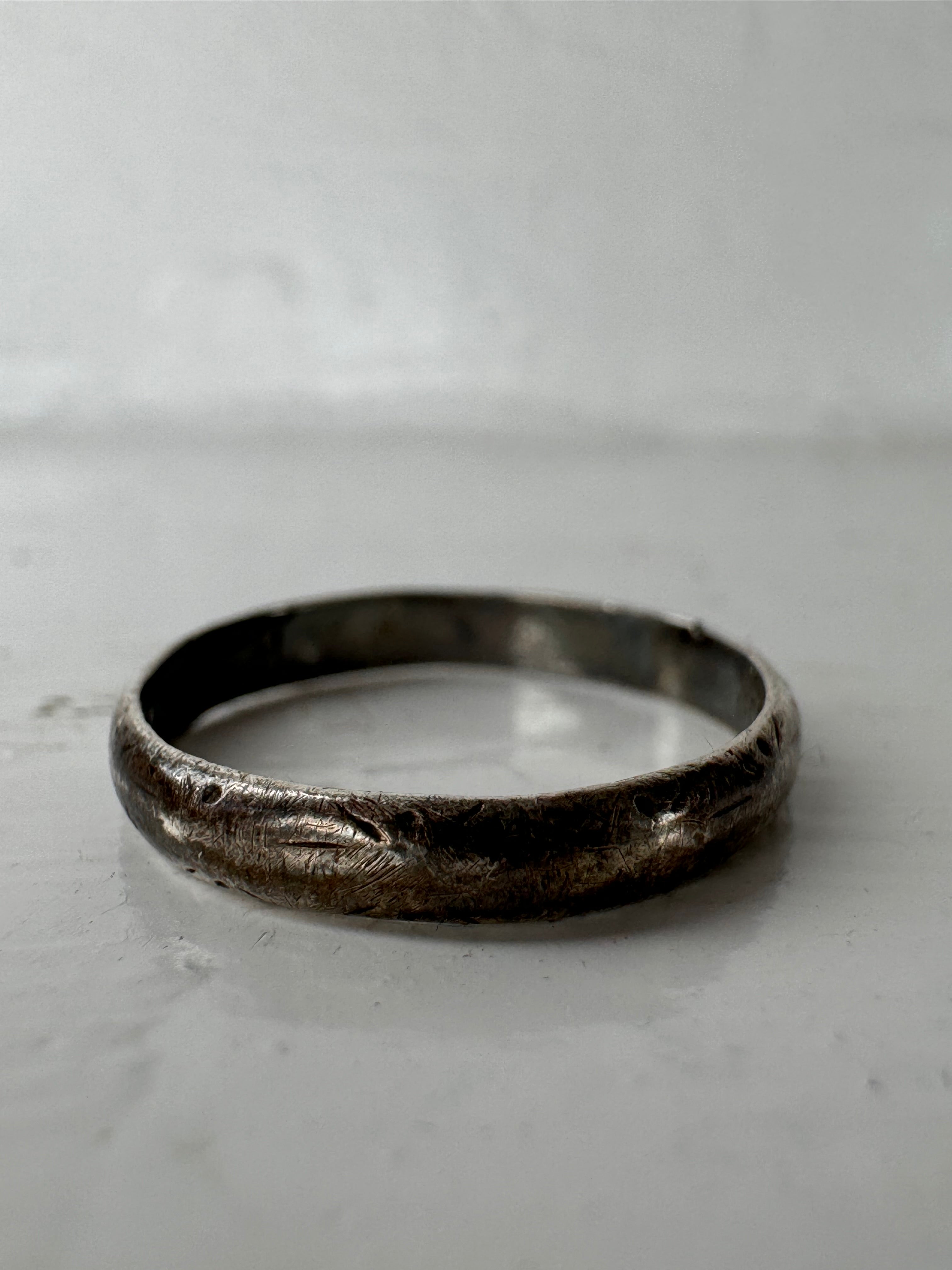 Vintage Solid Silver Italian Wedding Band 800