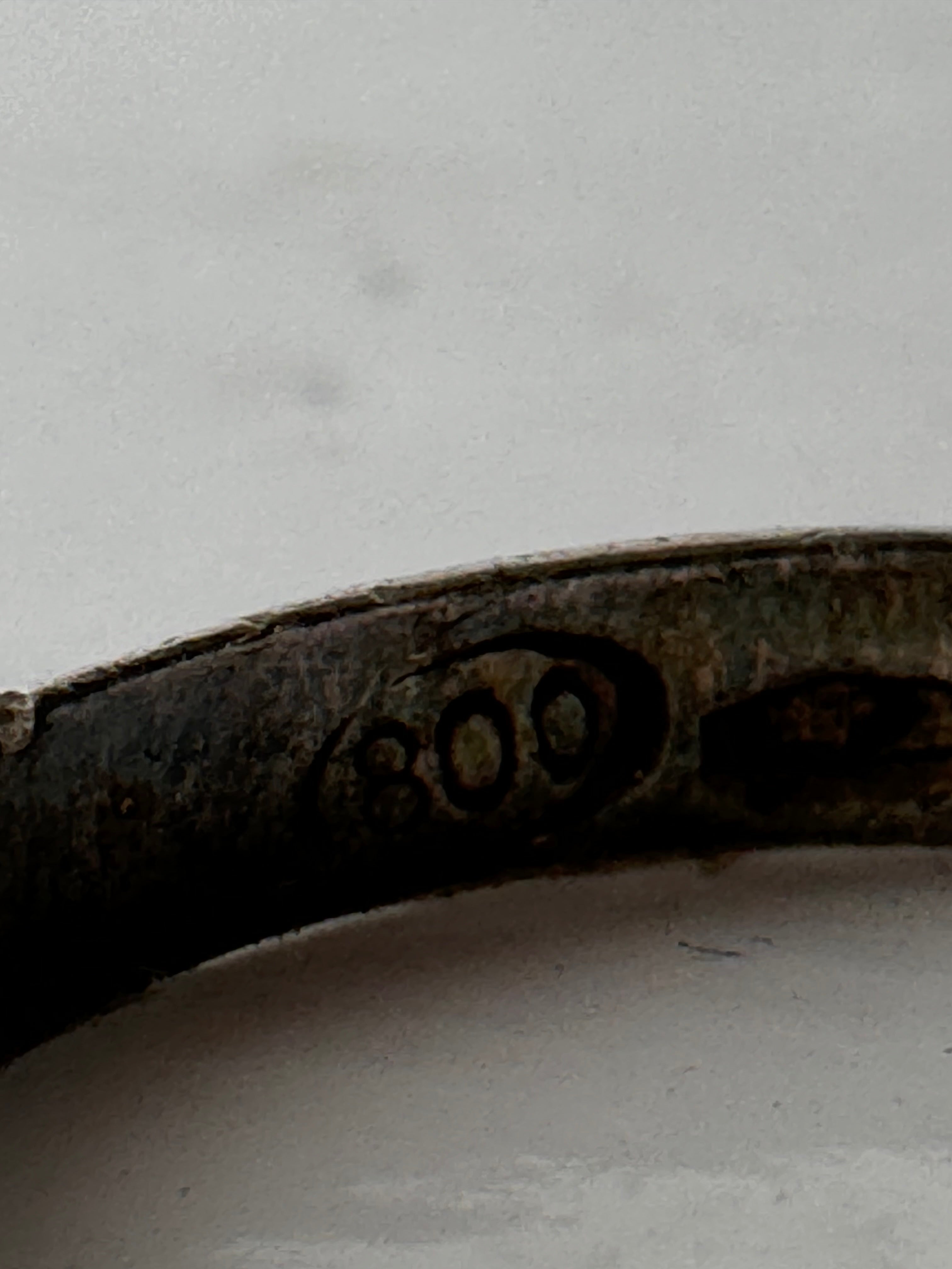 Vintage Solid Silver Italian Wedding Band 800