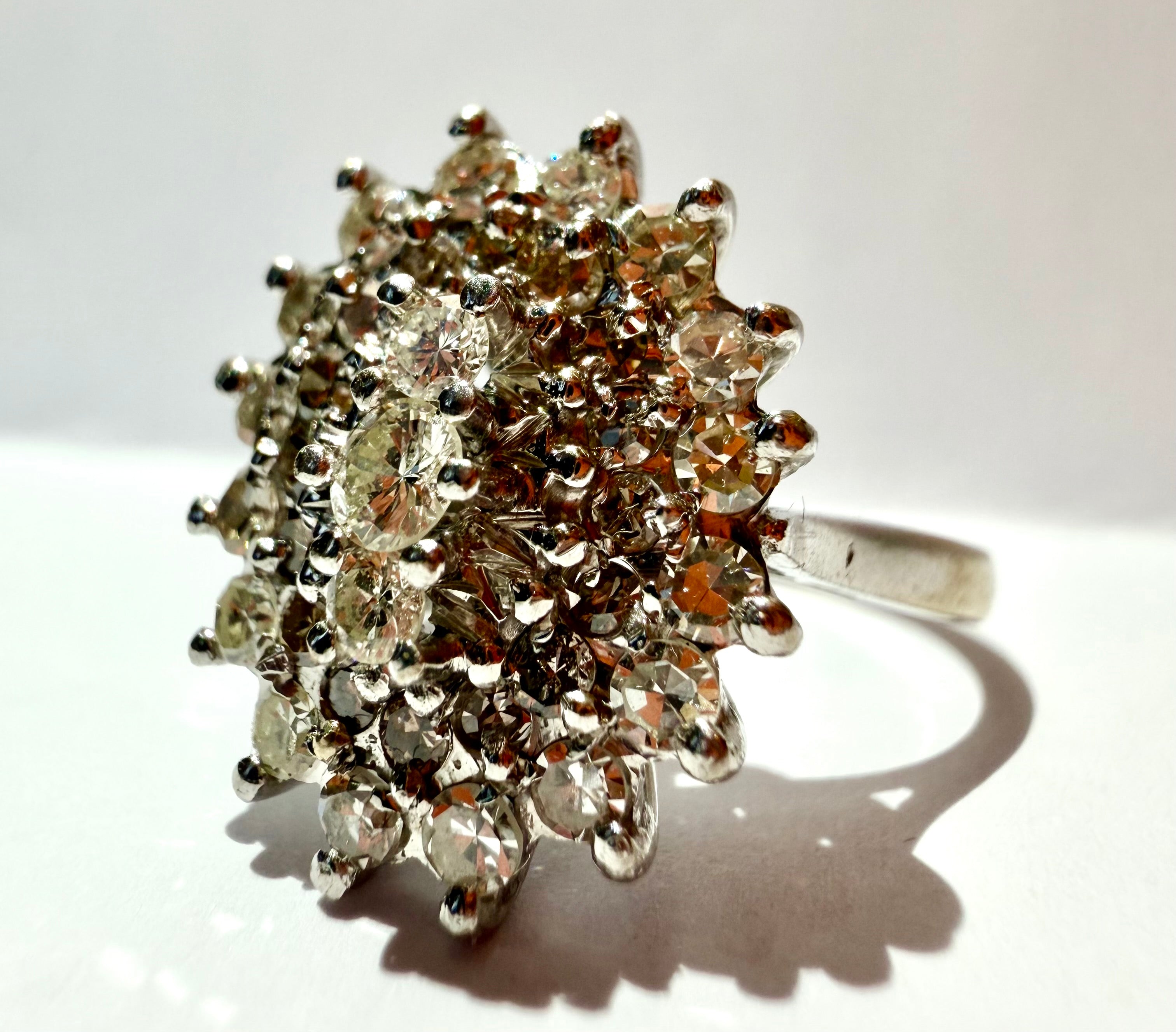 Lot 83: 18ct (36) Natural Diamonds White Gold Ring