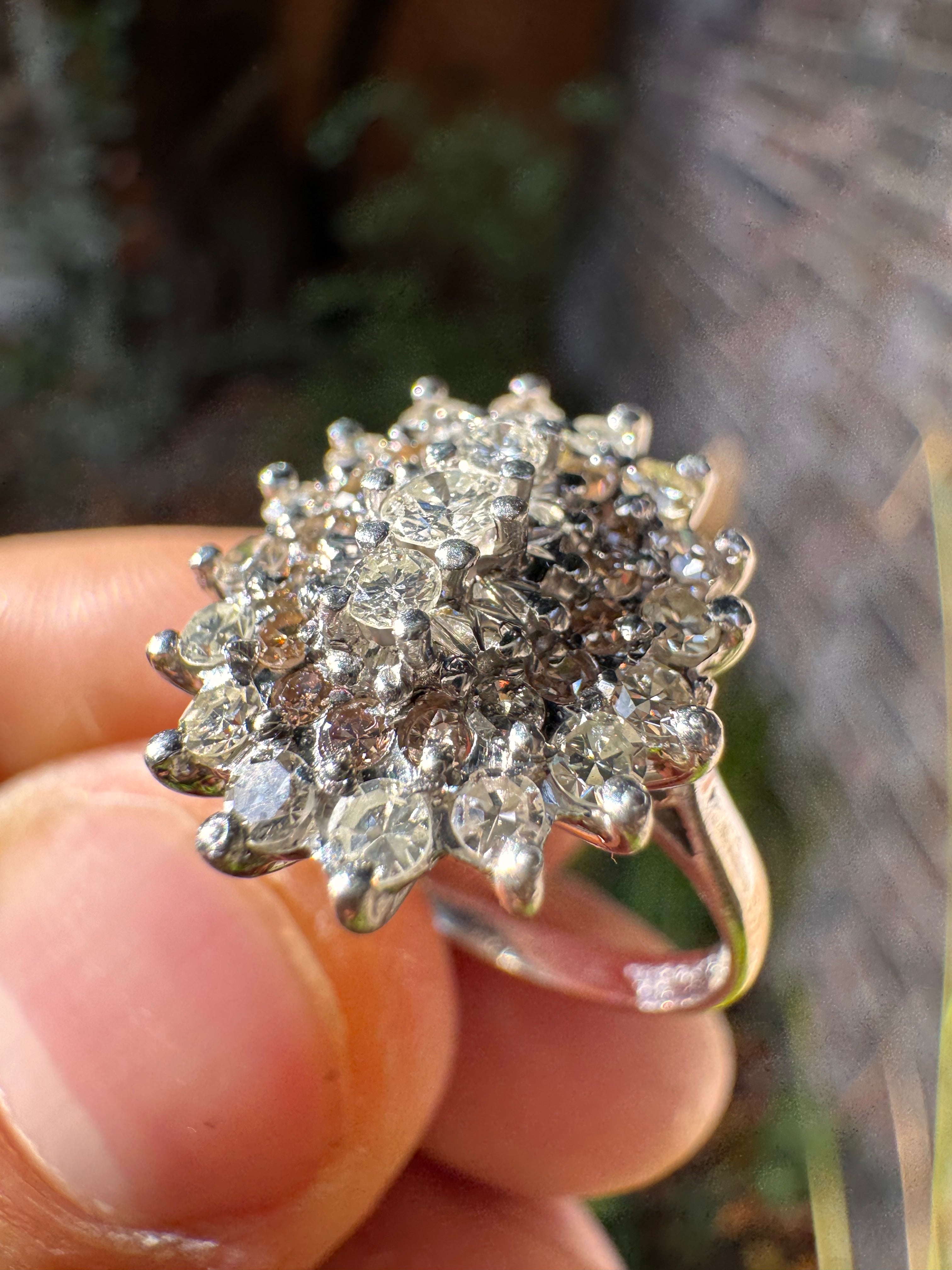 Lot 83: 18ct (36) Natural Diamonds White Gold Ring