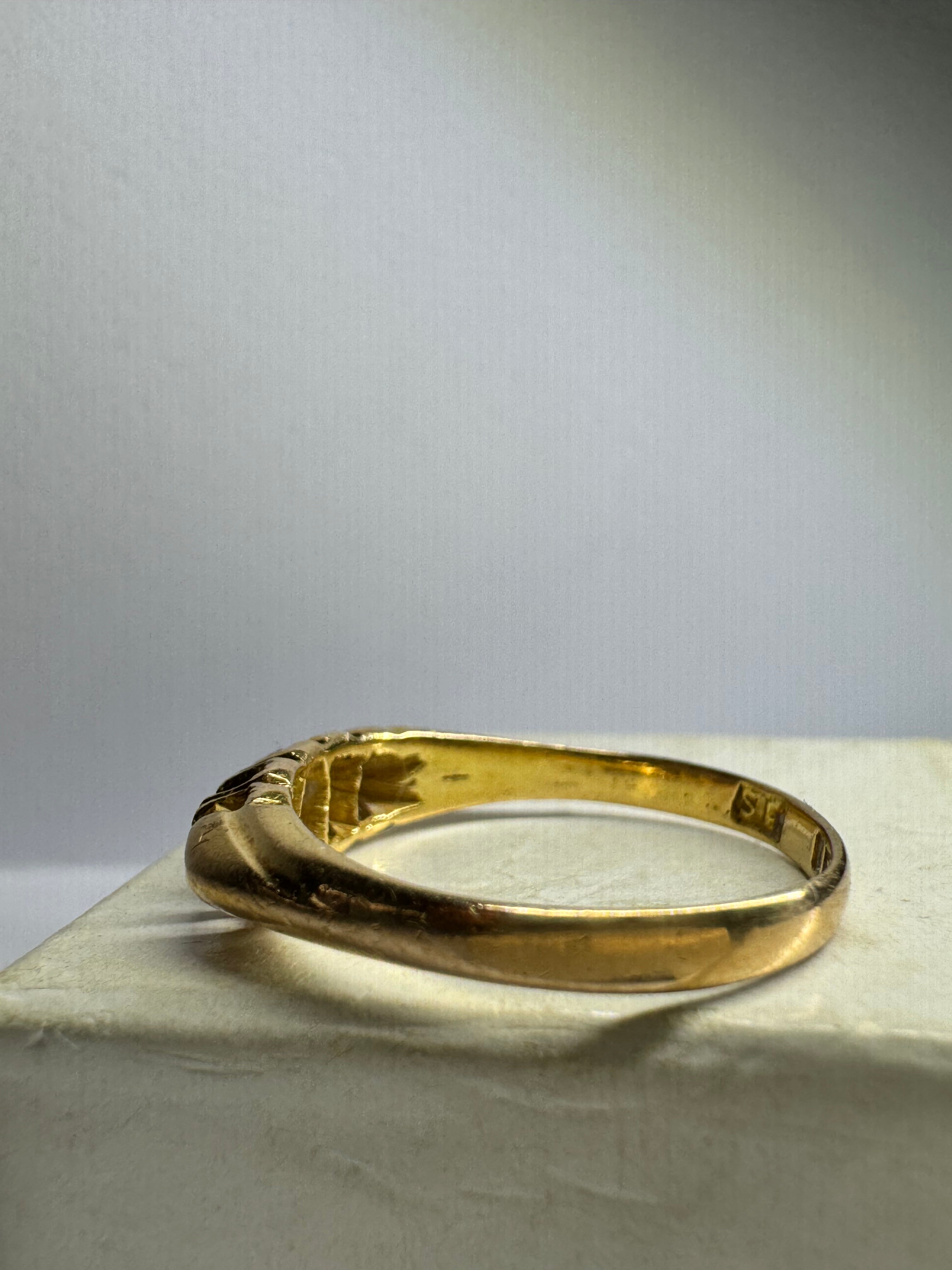 Victorian 18ct Yellow Gold Diamond Ruby Eternity Ring