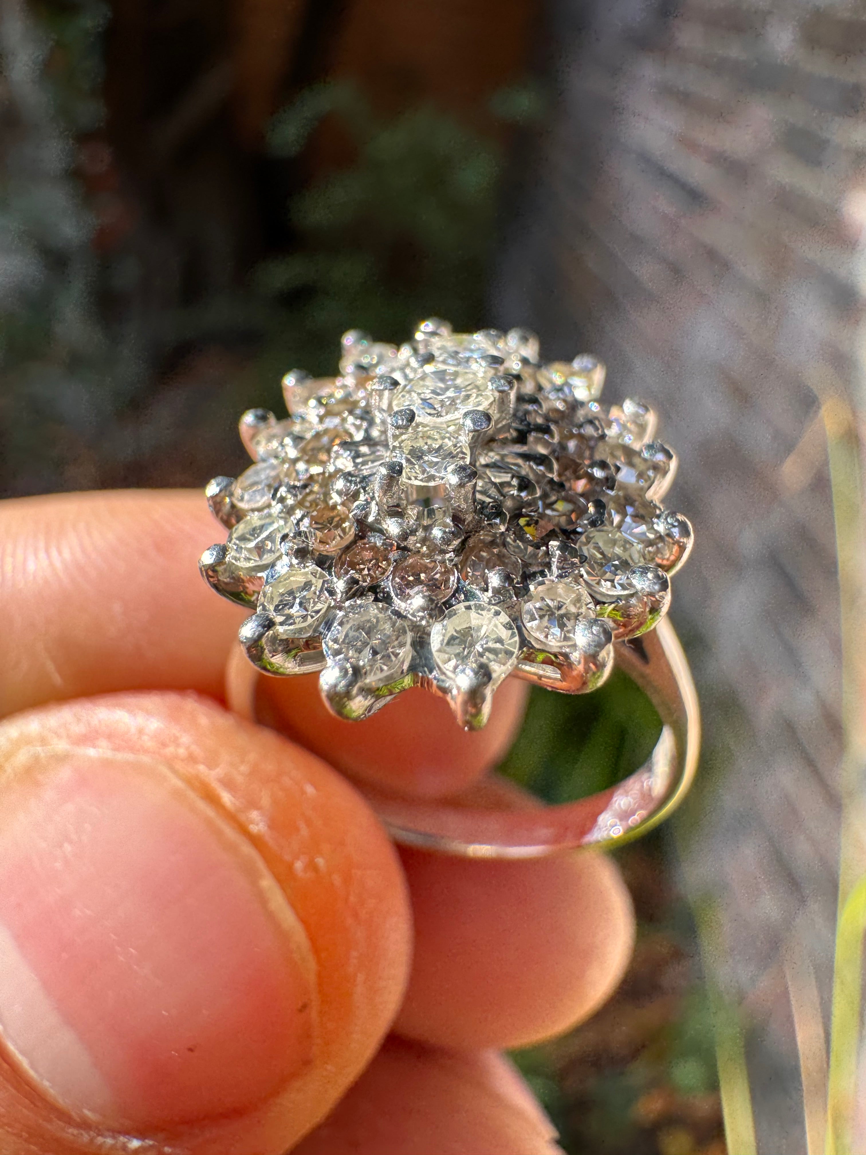 Lot 83: 18ct (36) Natural Diamonds White Gold Ring