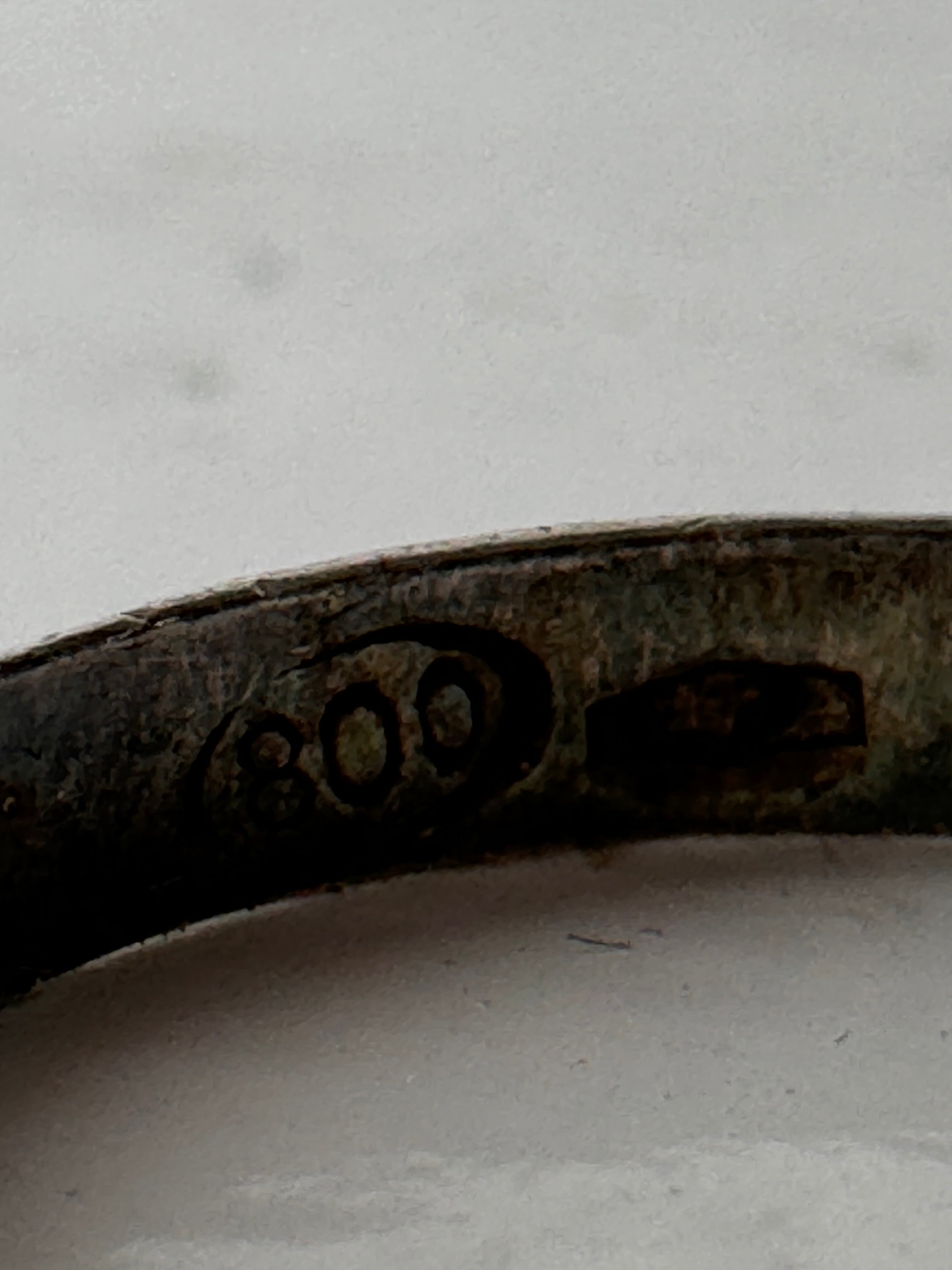 Vintage Solid Silver Italian Wedding Band 800